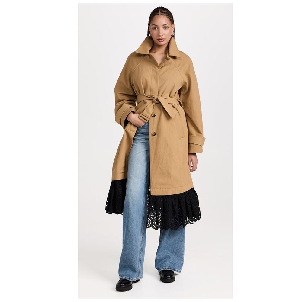 NEW Sea NY Maeve Eyelet Long Sleeve Trench Coat Size XL